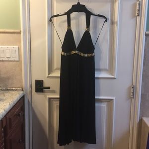 Black dress with gold accents
